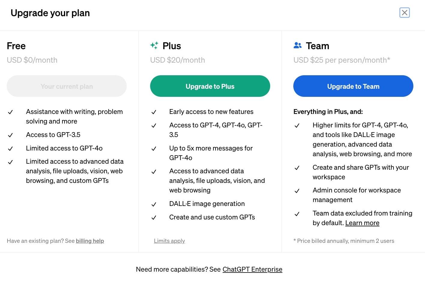 chatgpt pricing