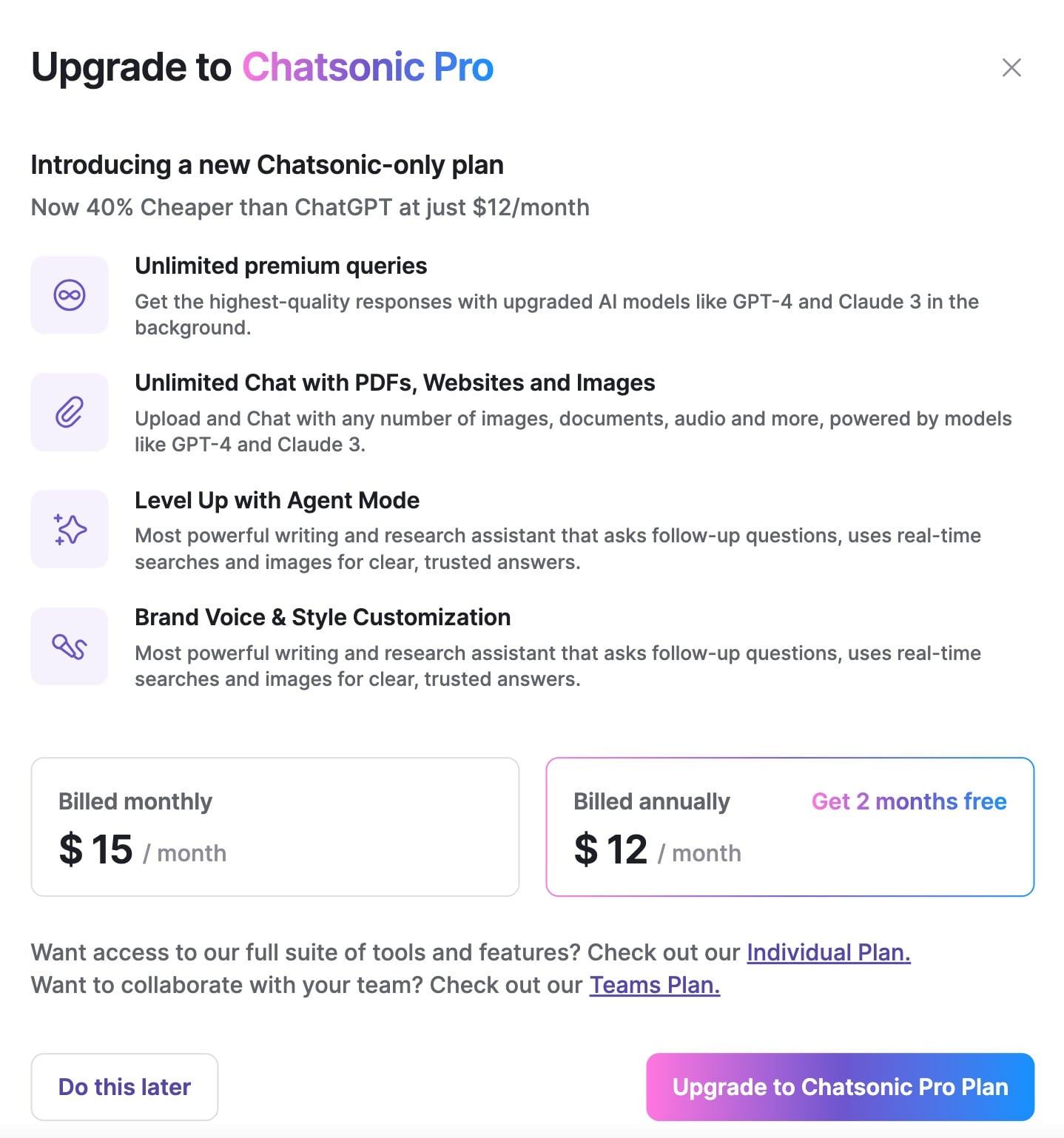 chatsonic pricing